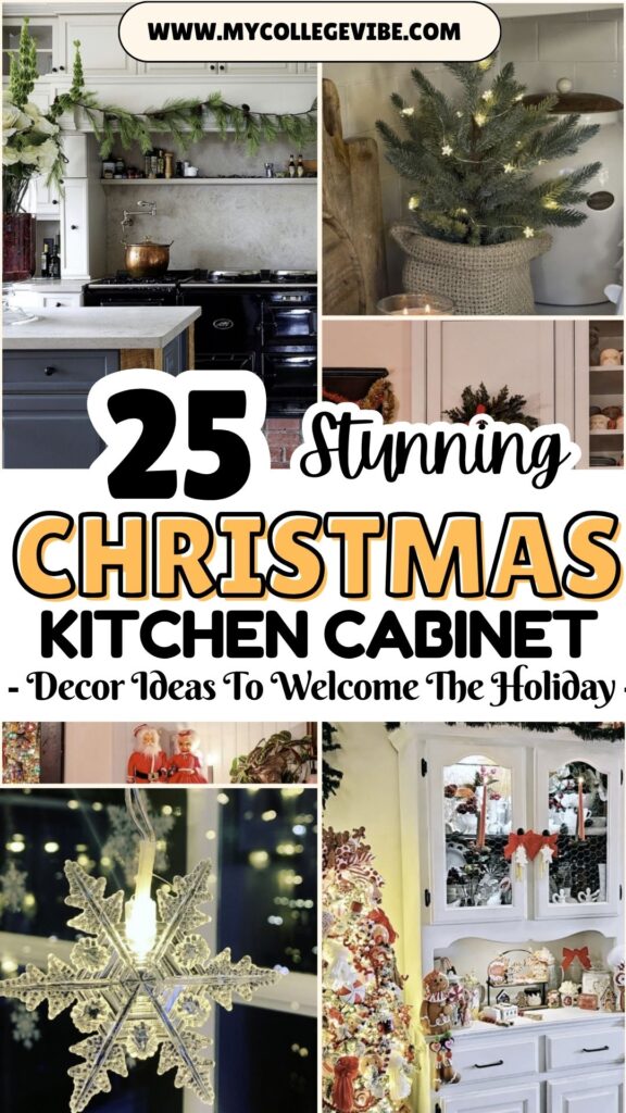 25 Christmas Kitchen Cabinet Decor Ideas To Welcome the Holidays!